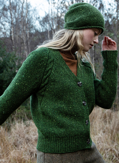 Fisherman Donegal Raglan Cable Cardigan